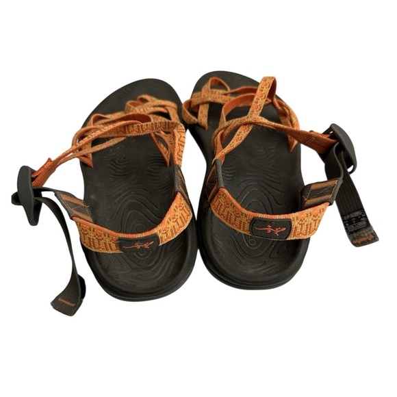 Chaco Sandals Women's Orange Black Strappy Sport Outdoor Size W9 - Picture 5 of 7